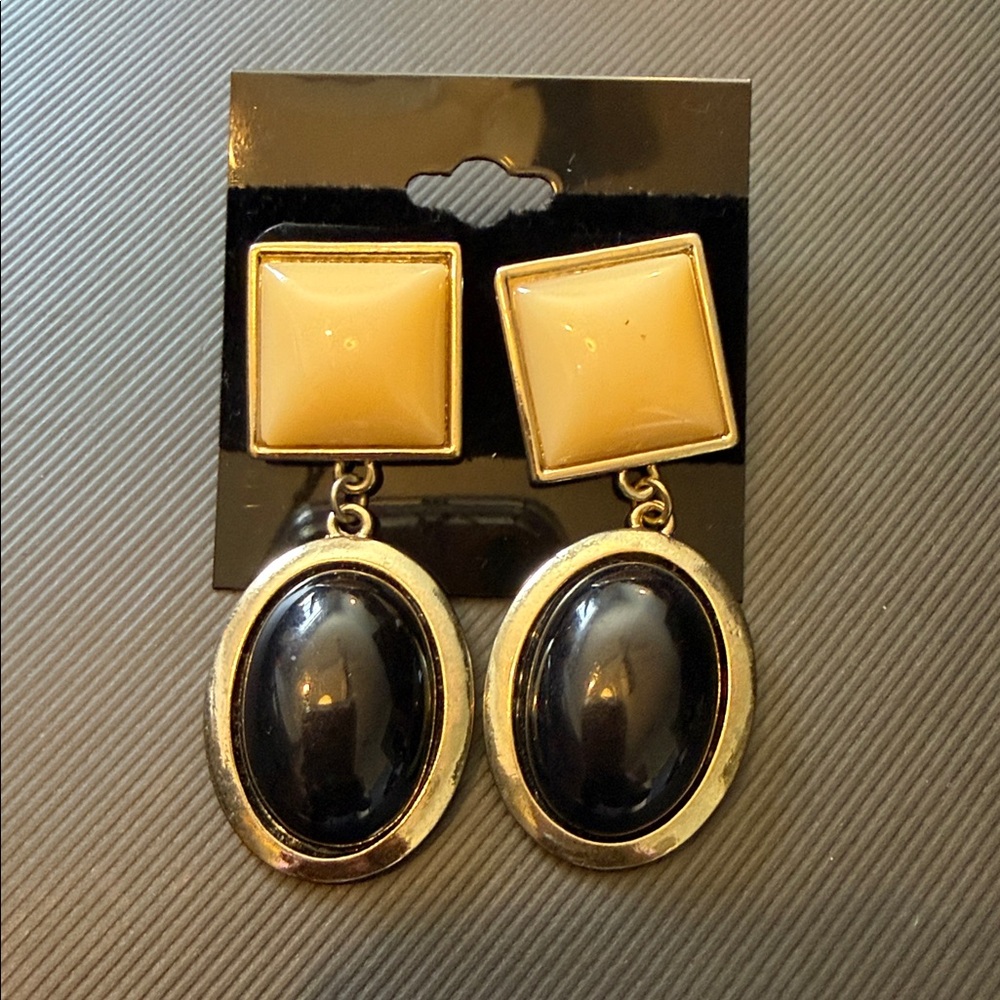 Women Yellow And Black Hanging Earring